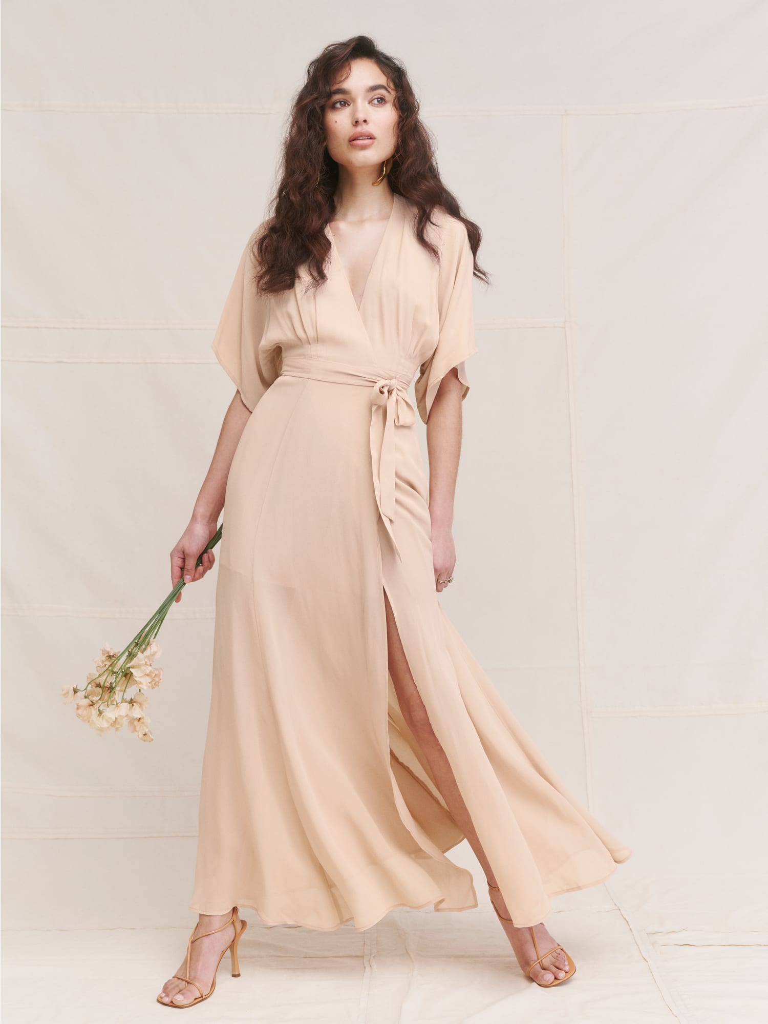 Winslow Dress - Short Sleeve Bridal Georgette | Reformation